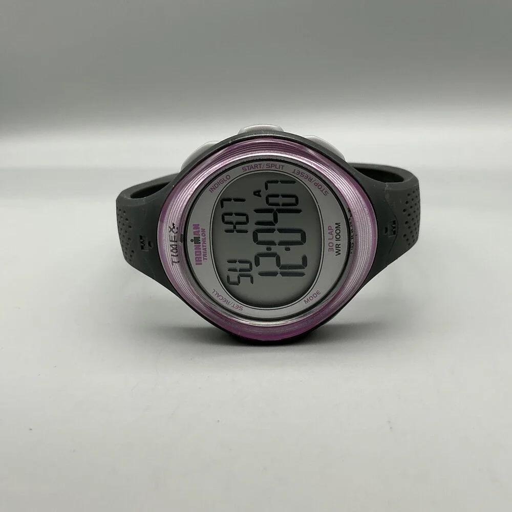 Timex Ironman Triathlon T5K600 Womens Watch 38mm Digital Black Pink New Battery
